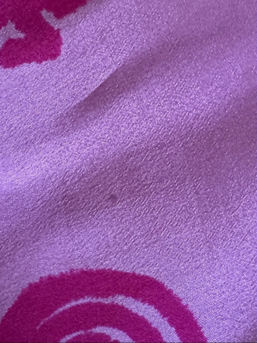 Vintage 80s Anne Klein Purple, Pink, Green & Black Swirl Pattern‎ Silk Scarf